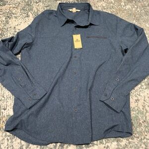 Ultimate NEW Terrain Men's Trailhead Hiking Shirt L Blue